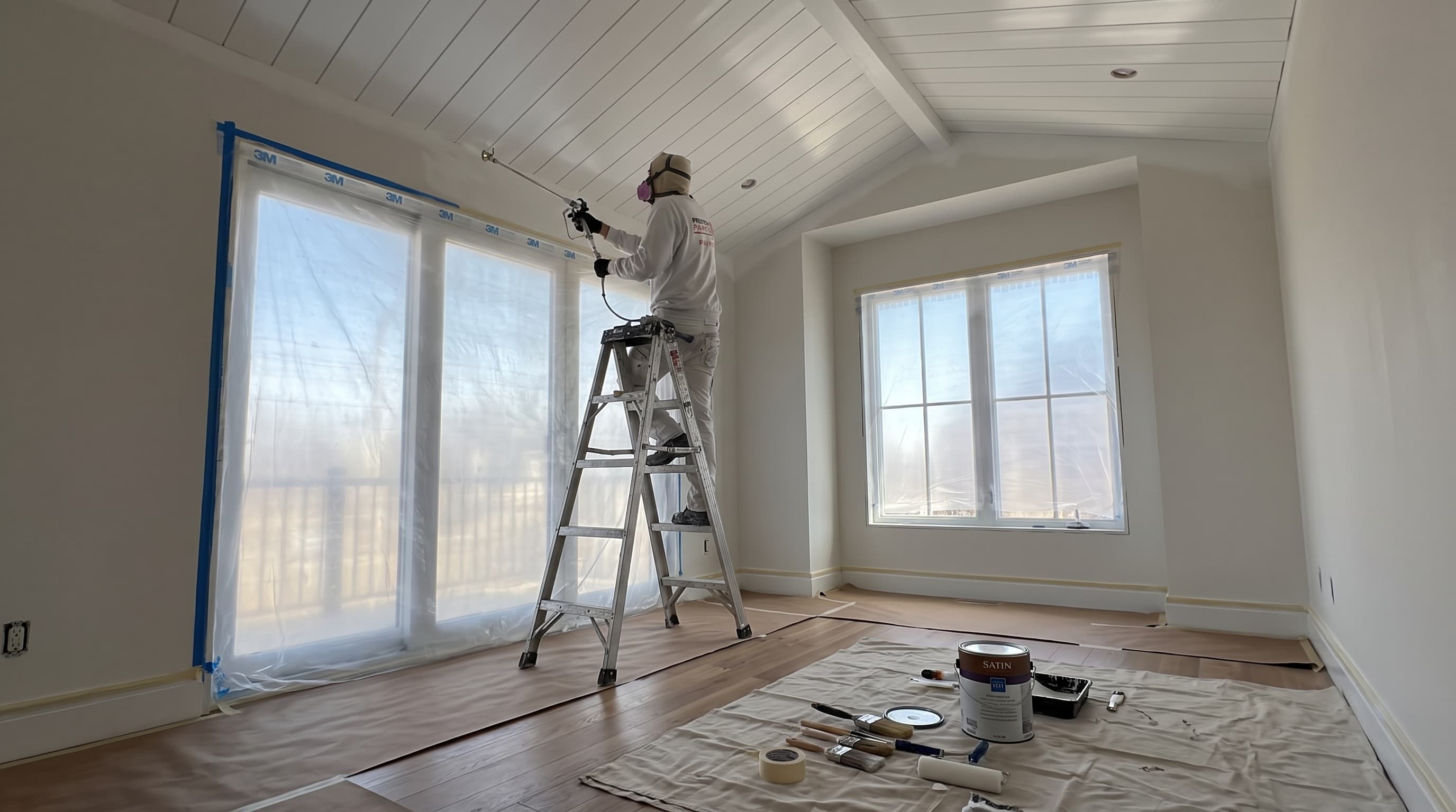 Spray-Applied Ceiling Finish